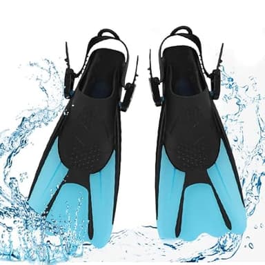 mizikuu Pinne, Light Fins TPR Antiscivolo Pinne Corte Leggere e Potenti Regolabile con Tacco Aperto Pinne Sub Nuoto Pinne da Snorkeling Pinne Nuoto Piscina Taglia 34 - 38 per Nuoto e Adulti, Blu