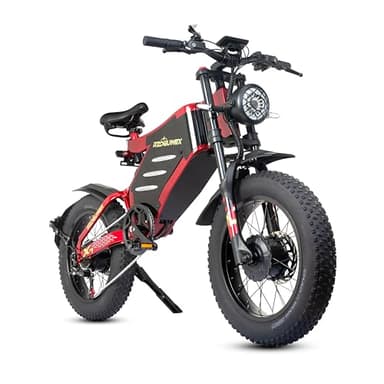 RZOGUWEX Bicicletta elettrica, 20 pollici 160NM Dual Motor Off-Road EBIKE per adulti con batteria agli ioni di litio staccabile da 48 V 30 AH, doppio freno a idraulico