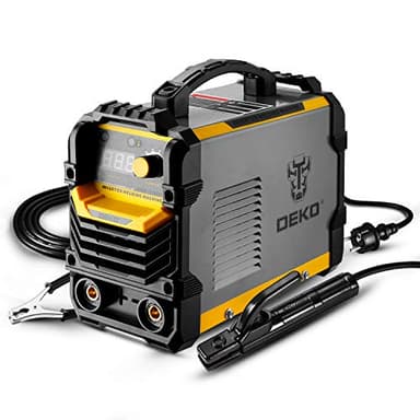 DEKO Saldatrice Inverter Elettrodo MMA 220V 250A, Saldatura ad Arco Avvio Caldo IGBT Inverter Antiaderente Display Digitale LCD, 2 X1.5M Clip di Lavoro, 2M Cavo Adattatore di Alimentazione