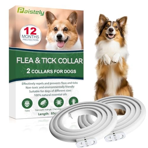 Collare Antiparassitario Per Cani, Collare Antipulci Cane Sicuro Ed Efficace Composto Da Oli Essenziali Naturali Al 100%, Efficacia 12 Mesi 65cm Collar Antizecche Per Cani Di Tutte Le Taglie (65cm*2)