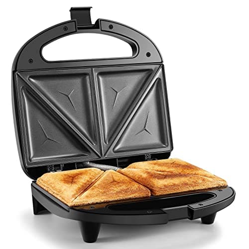 YASHE Macchina per Sandwich Tostapane, Piastre Tostapane Antiaderenti, 750 W Sandwich Maker, Automatico Termostato, Indicatori LED, Senza BPA