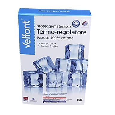 Velfont coprimaterasso Proteggi Materasso con Angoli termoregolatore in Tessuto Outlast di 100% Cotone, Matrimoniale cm 160x190/200