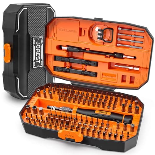 JOREST 152 in 1 Cacciaviti Precisione Set, Professionali Mini Magnetici kit di Riparazione con Torx Bits, per PC, iphone, Laptop, Occhiali, Orologio,Switch, PS4,PS5, Xbox, Elettronica