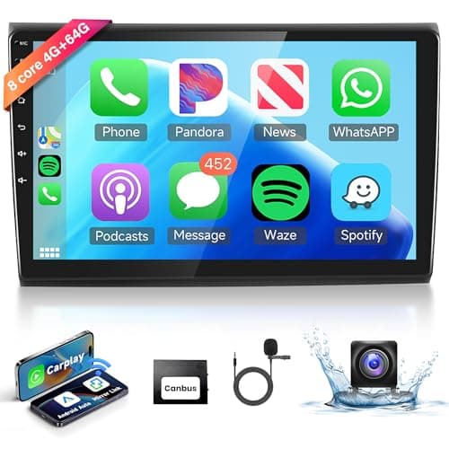 8 Core 4+64G Android Autoradio per FIAT Bravo 2007-2014, 9 Pollici Touchscreen Radio Senza Fili Carplay Android Auto Mirror Link Bluetooth FM/RDS/EQ WiFi GPS Telecamera Posteriore