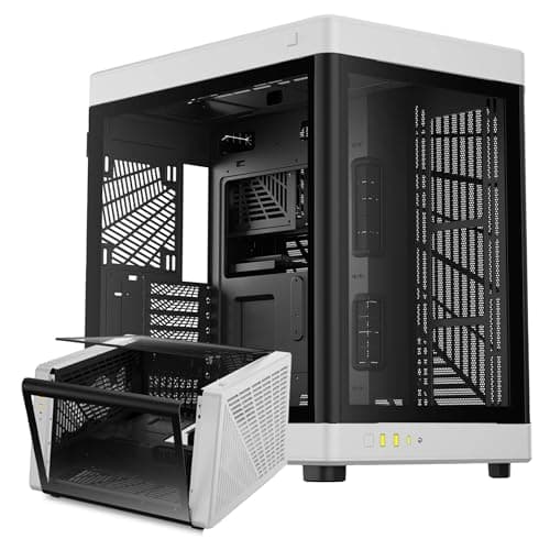GAMDIAS NESO P1 - Case ATX Full Tower per P1, apertura con un solo tocco, pannello panoramico in vetro temperato, Dual Cahmber, doppio orientamento, flusso d'aria elevato, gestione dei cavi, interni