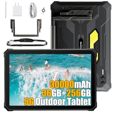 Blackview Active 10 Pro 5G Rugged Tablet Android 14, MTK 7300 36GB+256GB+2TB TF 11“FHD+, 30000mAh Tablet PC Robusto, 108MP+50MP, 2 Altoparlanti, IP68 Tablet Impermeabile 4G LTE,5G,OTG,GPS,NFC,FM, Nero