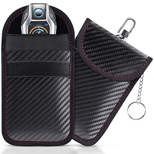 lanpard 2 Pezzi RFID Borsa Faraday, Faraday Bag, étui de Protection pour Porte-clés RFID, étui de Protection Sans clé RFID, protège du Vol, pour clés et Cartes de crédit