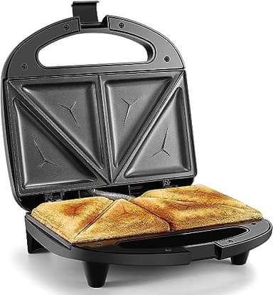 Avilia Tostapane con pinze | Tostapane piastra | Macchina per Sandwich Tostapane 750W - Piastre Antiaderenti per Toast Croccanti - Design Elegante Grigio Scuro