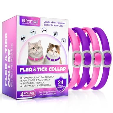 Collare Antipulci per gatti,Antiparassitario collare,Antipulci e Zecche per Gatti,Naturali,regolabile e impermeabile,24 Mesi di Protezione,per Tutti i Gatti