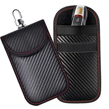 2 Pcs Borsa per Blocco Segnale Chiave Auto, Custodia Protettiva Chiavi Borsa Faraday, RFID Keyless Schermatura Chiave Borsa, Chiave Auto Sacchetto di Blocco del Segnale, per Chiavi Keyless
