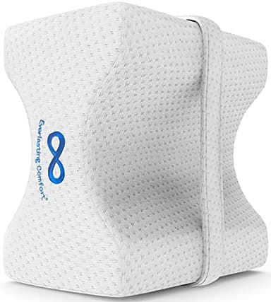Everlasting Comfort Cuscino per ginocchia per dormire lateralmente, cuscino per gambe in memory foam con cinghia regolabile, cuscino di supporto per il ginocchio per l'allineamento di fianchi, gambe e