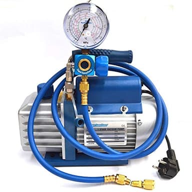SUPERSAMASTORE Kit per Carica e Vuoto Dotato di Pompa 42 Lt/Min e Manometro R32 R410A R407C R134A, Kit per Vuoto e Cariche Condizionamento con Pompa 42 Lt/Min