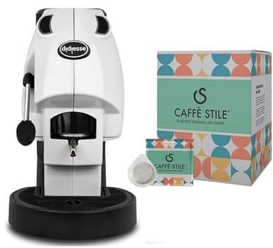 Caffè Stile Macchina da Caffè con 50 Cialde ese 44 mm - Modello Baby Frog Macchinetta a Cialde – Compatta 450W - con Funzione Stand-by e Serbatoio da 1.5L (Bianco)