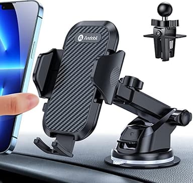 andobil Porta Cellulare Auto 2022 Molto Stabile e Antiurto 3 In 1 Supporto Telefono Girevole a 360° Ventosa per iPhone 14 Pro 13 12 11 Samsung ecc