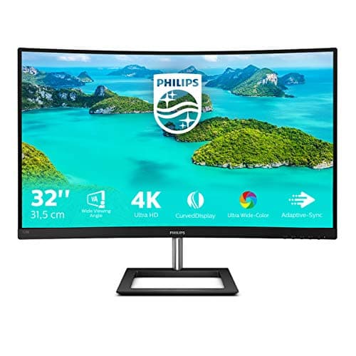 Philips 328E1CA Gaming Monitor Curvo con Adaptive-Sync, 32", 4K UHD 3840 x 2160, LED VA, Ultrawide Color, Display Port, 2 HDMI, Speakers Integrati) nero