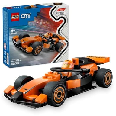 LEGO City Pilota e Monoposto McLaren F1 - Modello di Macchina Giocattolo da Formula 1 con Minifigure - Idea Regalo per Bambini e Bambine da 6 Anni in su o per Adulti Fan delle Auto da Corsa - 60442
