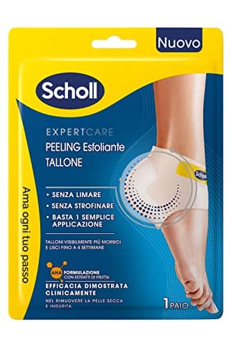 Scholl Expertcare Peeling Esfoliante, Maschera Piedi Visibilmente più Morbidi fino a 4 Settimane, Rimuovi la Pelle Dura e Secca, Rigenera i Talloni Screpolati, 1 Paio