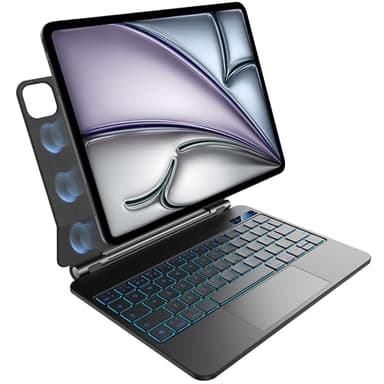 Tastiera per iPad Air 11 pollici (M3 2025 e M2 2024),iPad Air 5ª/4ª Gen e iPad Pro 11 pollici(4ª, 3ª, 2ª, 1ª Generazione),Retroilluminazione,Trackpad Multi-Touch,Design Magnetico Fluttuante,Nero