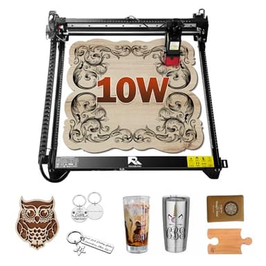Roomark Macchina per incisore laser, macchina da taglio laser con uscita 10W, incisione di legno e metallo, dimensioni massime di lavoro 400x400 mm, taglierina laser e macchina per incisore