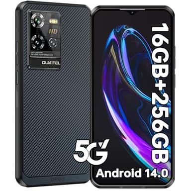 OUKITEL WP50 Rugged Smartphone 5G 2024, Android 14 Telefono Indistruttibile, 16(4+12) GB+256GB/2TB Telefono Rugged, 6.6” HD+Rugged Phone, 48MP Smartphone Antiurto, 5G Dual SIM/NFC/Face ID/OTG/GPS, Blu