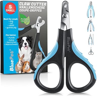 BluePet Forbici per Cani Unghie - per Conigli, Gatti e Cani di Piccola Taglia - Particolarmente Adatto per Unghie Piccoli e Stretti - Pratico, Leggero e Stabile