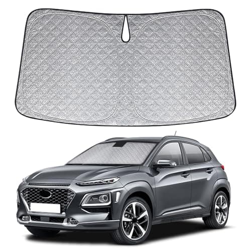 Copertura del Parabrezza Dell'auto Sostituzione per Hyundai Kona 2017-2024, Parasole per Parabrezza per Auto all'interno Pieghevole, Protezione Antipolvere Riflettente UV