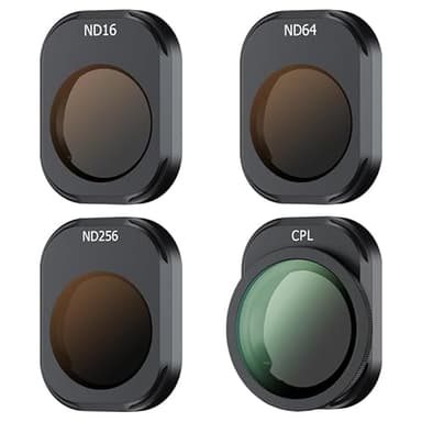 JJC Kit di filtri ND CPL compatibile con DJI Mini 4 Pro, confezione da 4 filtri fissi ND16 ND64 ND256 a densità neutra polarizzatore CPL, filtro ND portatile ultra leggero multi rivestito mini 4 Pro