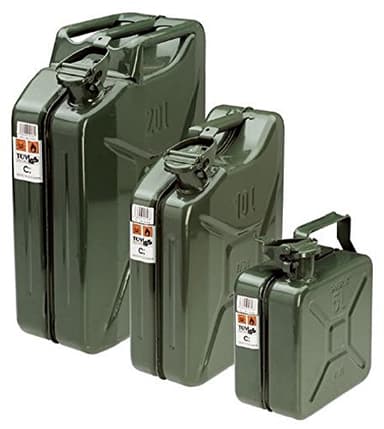 TANICA IN METALLO TIPO MILITARE OMOLOGATA PER BENZINA O DIESEL ANTISCOPPIO 20 LITRI FERVI 0189/20C