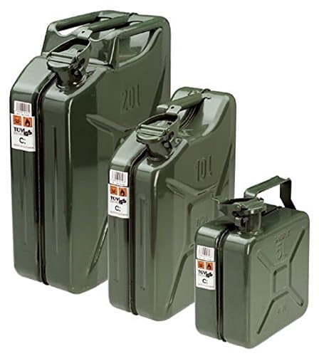 TANICA IN METALLO TIPO MILITARE OMOLOGATA PER BENZINA O DIESEL ANTISCOPPIO 5 LITRI FERVI 0189/05C