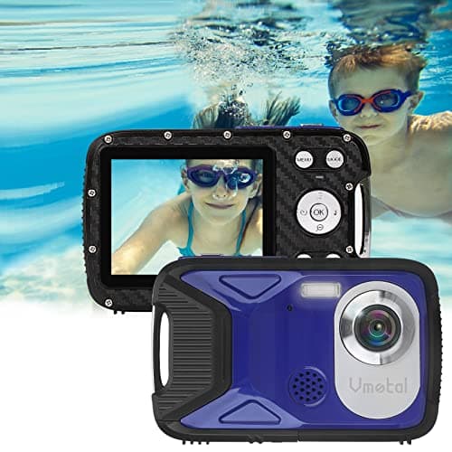 Vmotal GDC8026 Fotocamera digitale impermeabile/Zoom digitale 8x / 21 MP / 1080P FHD/Schermo LCD TFT da 2,8"/ Telecamera subacquea per bambini/Adolescenti/Studenti/Principianti/Anziani (Blu)