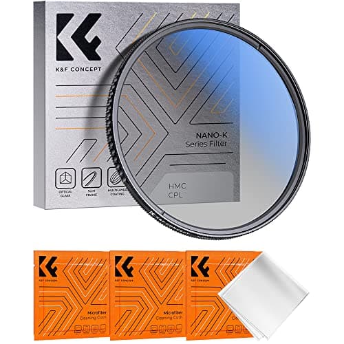 K&F Concept Nano-K Filtro Polarizzatore Circolare CPL in Vetro Ottico con Nano-Rivestimento a 18 Strati per Obiettivi 52mm + 3 Panni di Pulizia