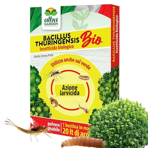 Albagarden - Insetticida Antizanzare Naturale Biologico - Bacillus Thuringiensis, Larvicida Per Disinfestazione Zanzare e Insetti. Polvere x 10 gr