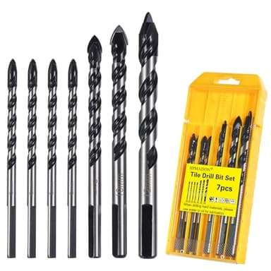 HPMAISON Punta da Trapano per Piastrelle, Set di Punte da Trapano Professionali 7 Pezzi per Piastrelle di Ceramica, Mattoni, Plastica, Cemento, Legno, Vetro (6mm 6mm 6mm 6mm 8mm 10mm 12mm)