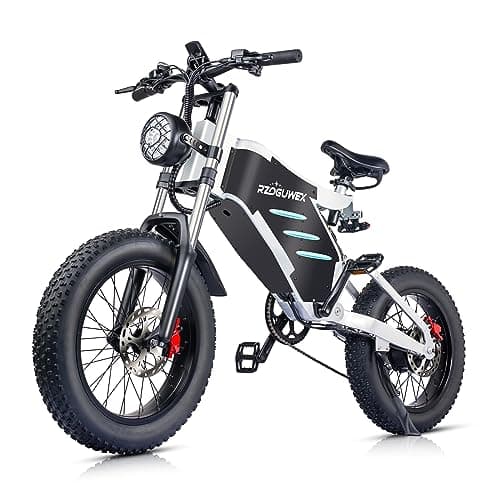 RZOGUWEX Bicycle Elettrica，Ebike Fuoristrada da 20 Pollici per Adulti con Batteria a Ioni di Litio Staccabile a 48V 25Ah, Ebici da Neve a 7 Velocità con Motore Senza Spazzole