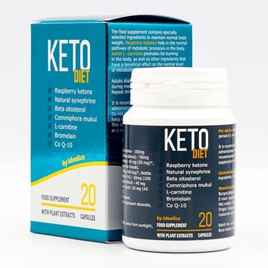 KETO DIET de Idealica - naturalmente veloce con dieta chetogenica con Q10 coenzima. 20 capsule.