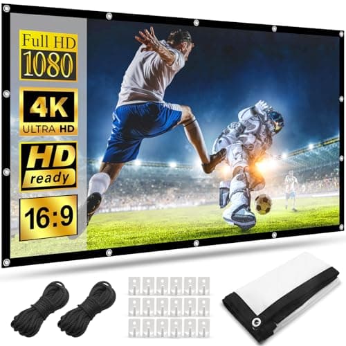 Telo Proiettore 100 Pollici,HOPFROG Schermo Proiettore Esterno 4K 16:9 HD Projector Screen Anti Luce Pieghevole Portatile Lavabile Schermo Doppia Faccia Telo per Proiettore Anti Rughe