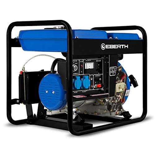 EBERTH 3000 Watt Generatore di Corrente Diesel Portatile, Gruppo Elettrogeno con Motore Diesel 5,7 CV e Avviamento Elettrico, 4T, 2X 230V, 1x 12V Regolatore di Volt Automatico AVR, Protezione Olio