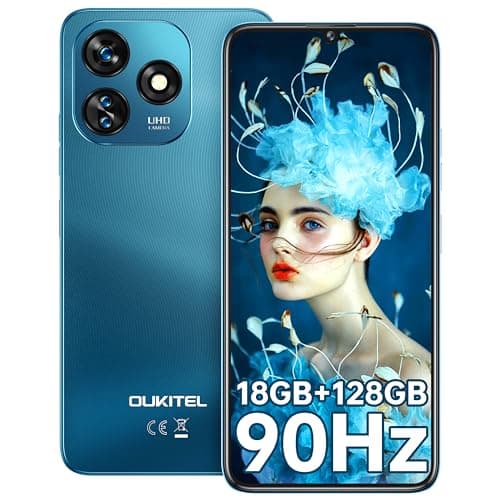 OUKITEL C51 Smartphone 18GB RAM + 128GB ROM - Android 14 Telefono - 6.8" HD+/90Hz Cellulare 5150mAh Octa-Core, 13MP+5MP Camera Dual SIM 4G Cellulari e Smartphone/Fingerprint/Face ID/3.5mm Jack Blu