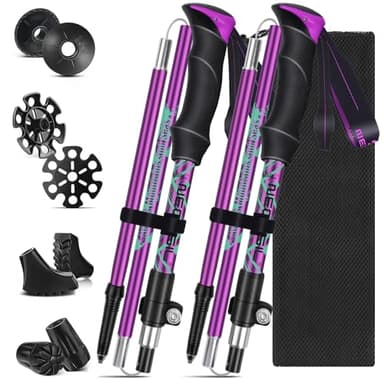 Bastoni Trekking Carbonio,Bastoni da Trekking Pieghevoli,Bastoncini Trekking Telescopici 107-131 cm per l'escursionismo,il campeggio,lo sci