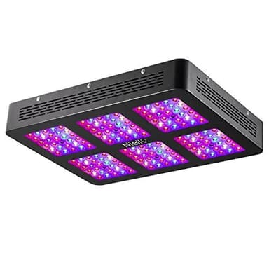 Niello Lampada da coltivazione a LED da 900 W con UV e IR, doppia lente ottica, interruttore vegetale/fioritura, 12 bande (180 LED/5 W)