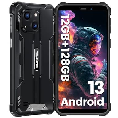 OUKITEL WP32 Rugged Smartphone, 12GB+128GB/1TB Telefono Indistruttibile, 6300mAh Android 13, 20MP + 5MP Fotocamera, 6.0" Schermo, IP68 Impermeabile Cellulare Antiurto, Dual 4G SIM/Face ID/NFC/OTG/GPS