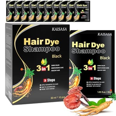 Shampoo Colorante, Black Hair Dye Shampoo 3 in 1, Capelli Istantaneo, Hair Color Colorante Nero per Donna Uomo (Nero)