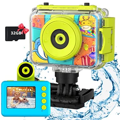 Macchina Fotografica Impermeabile per Bambini, Uleway 2.0 Subacquea Fotocamera Digitale Camera Bambina,1080P HD Videocamera Regalo Giocattolo di Natale &Compleanno per ragazzi e ragazze, Scheda 32GB