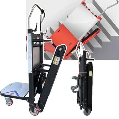 XINGma Carrello Elettrico Pieghevole, Carrello Elettrico per Salire Le Scale, capacità di Carico 300 kg, Tempo di Utilizzo/5 Ore, per La Movimentazione Domestica di Oggetti Pesanti,Black
