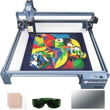 SCULPFUN S9 incisione laser - 90W Effetto Incisore Laser, Incisore Laser CNC 15mm Macchina Taglio Laser, Messa a Fuoco Precisa, Tutto Metallo, per Vetro, Pelle, Acrilico, Ceramica 410 * 420mm