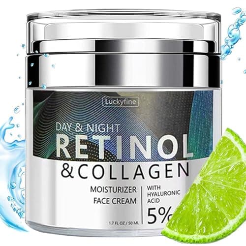 Crema viso al retinolo con collagene, idratante giorno e notte, anti rughe, riduce macchie scure e linee sottili, crema rassodante per viso e collo, uniforma il tono, 50 ml