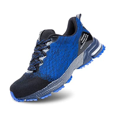 Hitmars Scarpe Antinfortunistiche Uomo Scarpe da Lavoro Donna Safety Shoes Punta in Acciaio Scarpe da Cantiere Leggere Scarpe Sportive di Sicurezza Blu EU 43