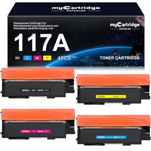 myCartridge SUPCOLOR Compatibile Per HP 117A Toner per Toner HP Color Laser MFP 179fnw per Toner HP Color Laser MFP 178nw per 150nw Toner 117A Toner W2070A W2071A W2072A W2073A 4-Pack