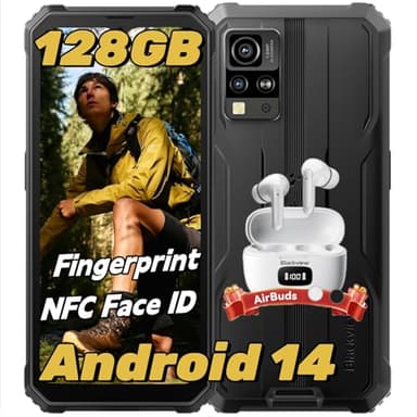 Blackview BV4800 Pro Smartphone Rugged(NFC) Android 14, 12GB+128GB/2TB TF, 6,56" HD+,16MP+8MP/Fingerprint/Face ID/Vetro Corning/OTG/GPS/IP68 IP69K/FM/4G Dual SIM Telefono Indistruttibile (270g)