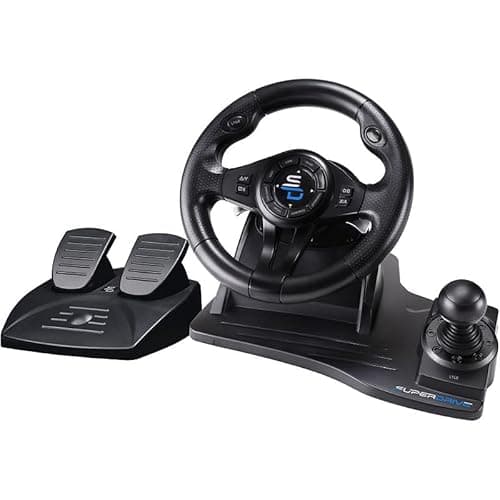 Subsonic Superdrive - Volante da corsa GS550 con pedali, paddles shifter, shifter e vibrazione per Switch Xbox Serie X/S, PS4, Xbox One, PC (programmabile per tutti i giochi)